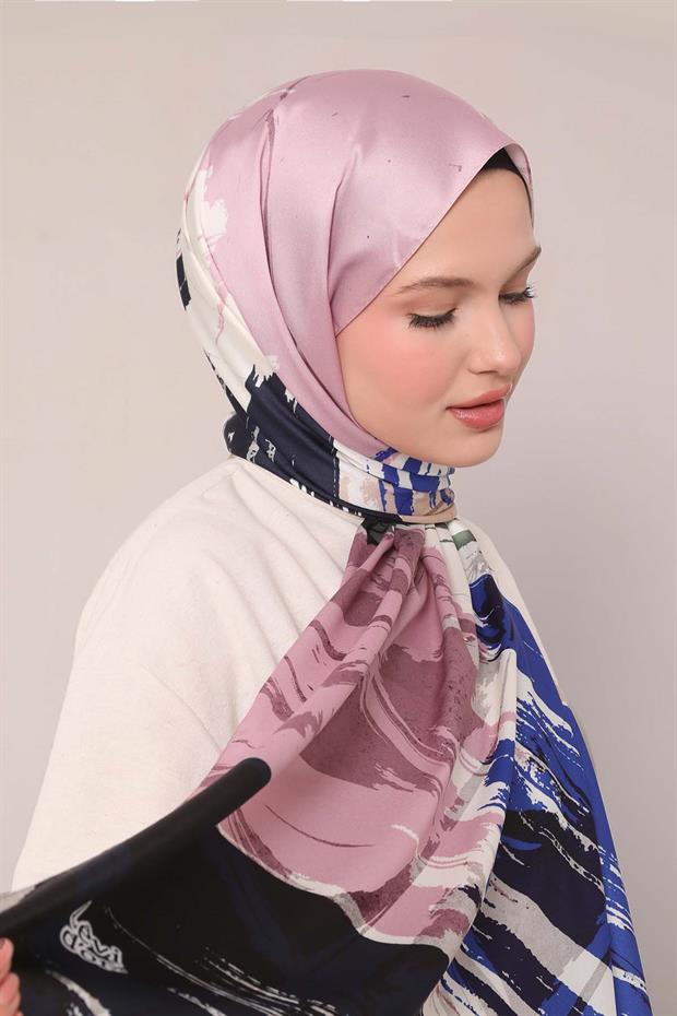 Haki Gölgeli Desen Twill Şal
