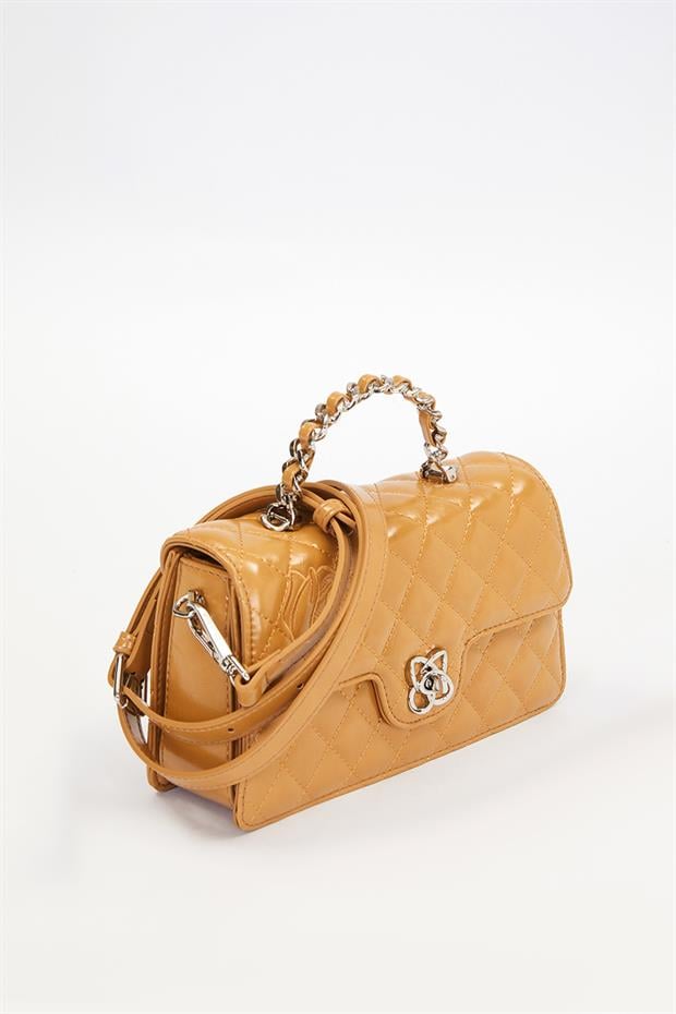 Haki Gül Baskılı El Çantası