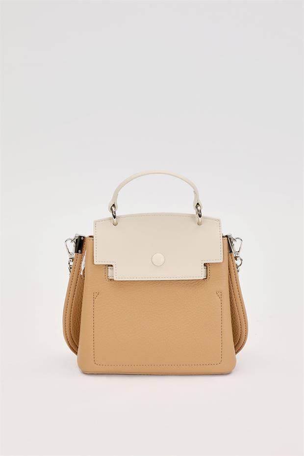Haki İnci Askı Detaylı El Çantası
