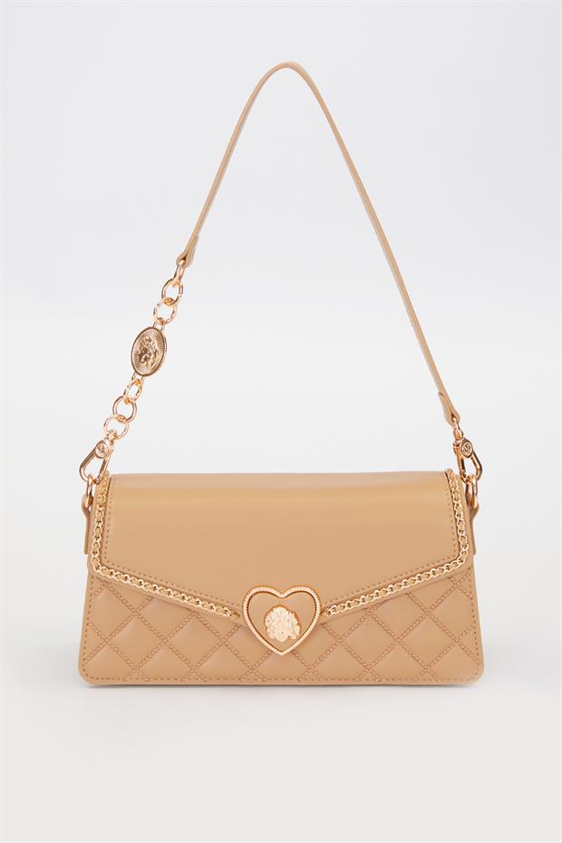 Haki Kalp Toka Detay Omuz Çantası