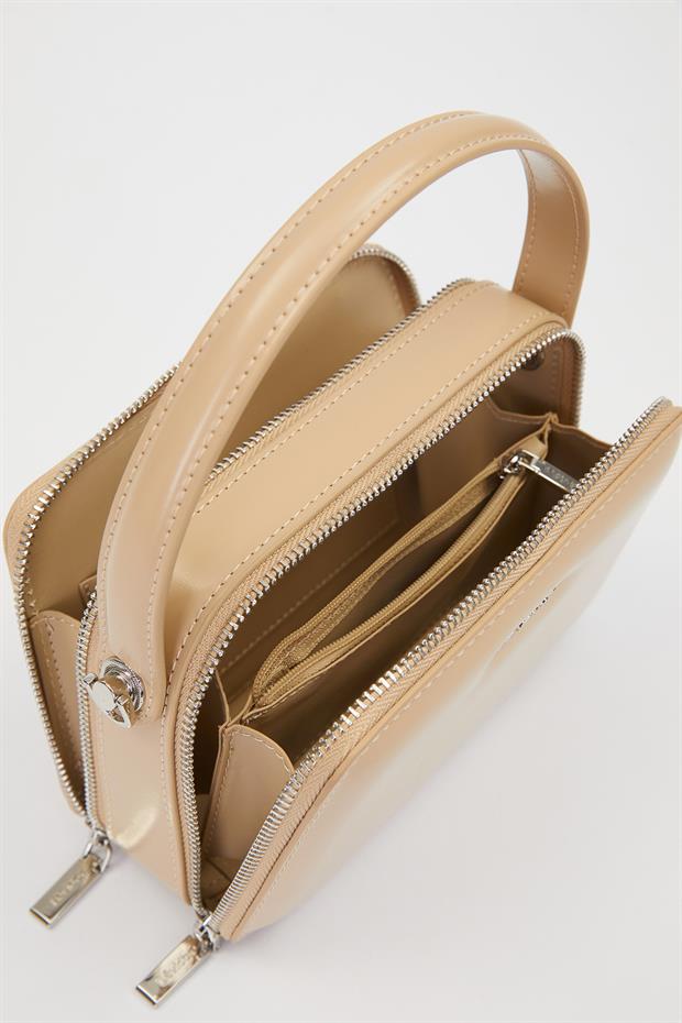 Haki Kare Bombe Görünümlü Omuz Çantası