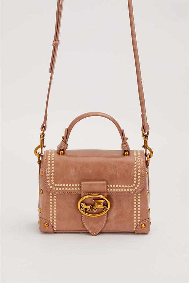 Haki Kenar Zımba Detaylı Omuz Çantası