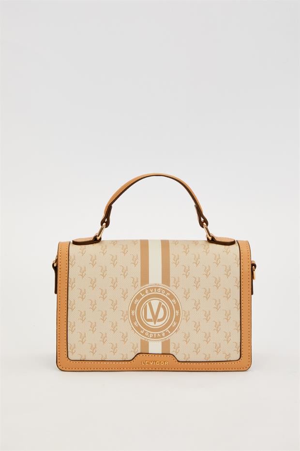 Haki Logolu Monogram Desen El Çantası