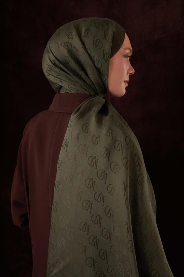 Haki LVD Baskılı Naia Jakar Şal