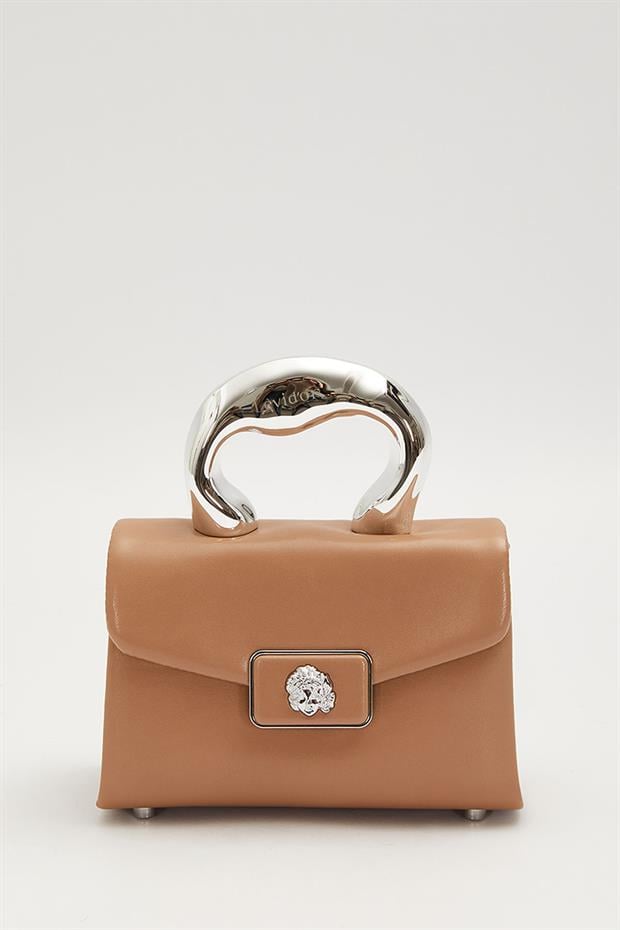 Haki Metal Aksesuar Tokalı El Çantası