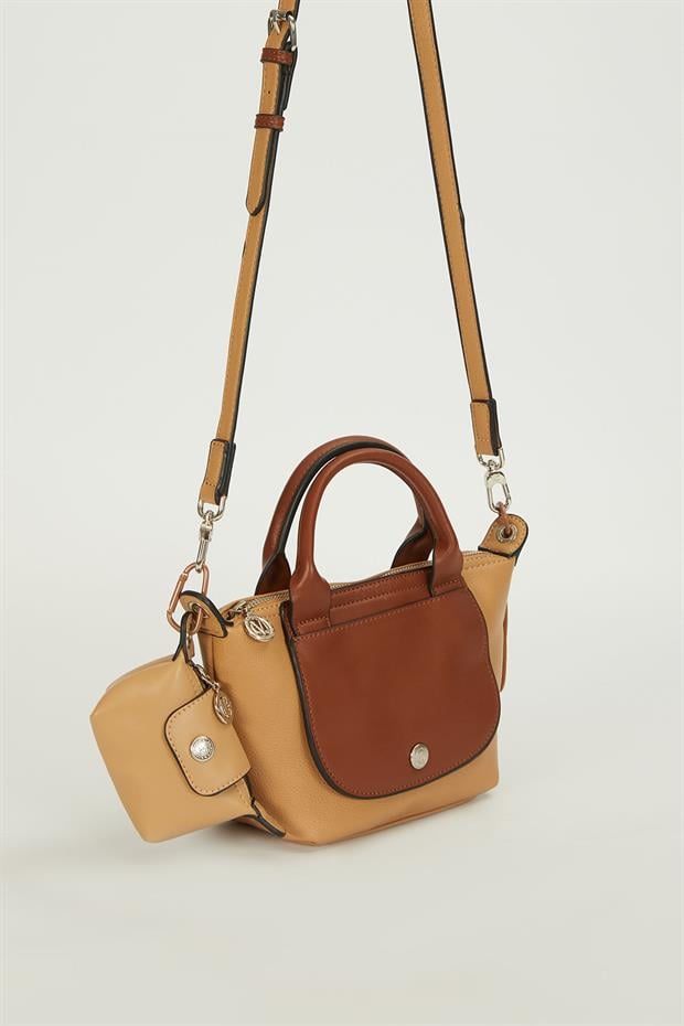 Haki Mini Çanta Aksesuar Detaylı El Çantası