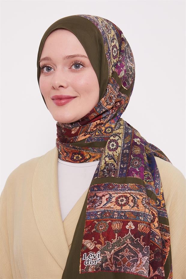 Haki Motif Desen Royal Şal