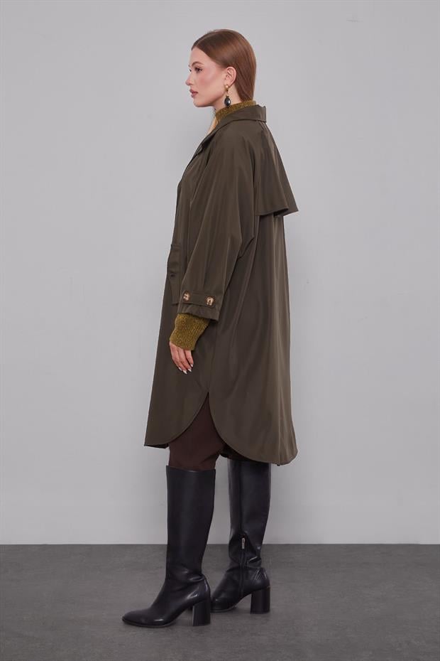 Haki Oversize Trençkot