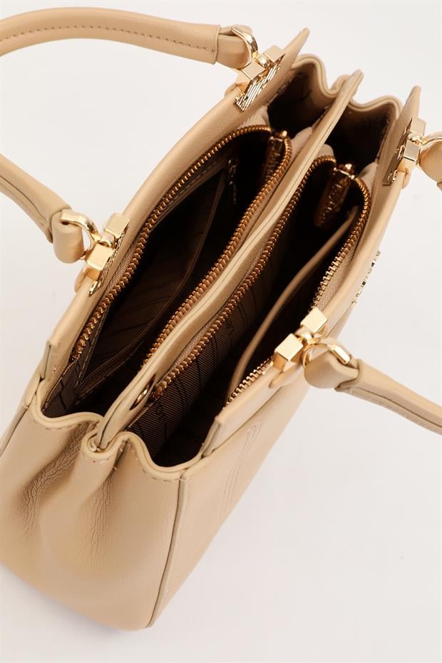 Haki Şerit Dikiş Model El Çantası