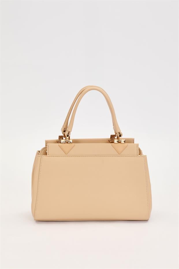 Haki Şerit Dikiş Model El Çantası