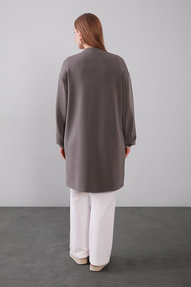 Haki Üç Boyutlu Gül Detaylı Sweat