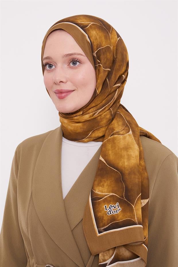 Haki Varak Desen Royal Şal