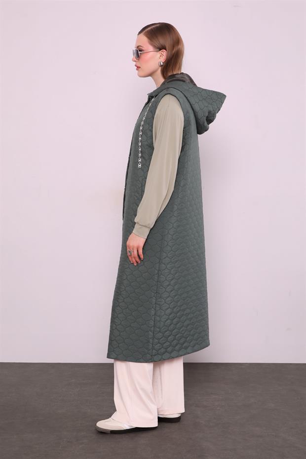 Haki Zincir Detaylı Yelek