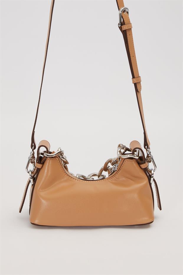 Haki Zincir Halka Detaylı Omuz Çantası