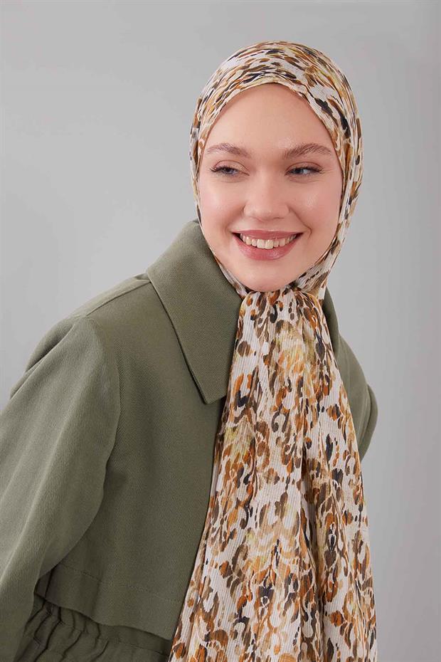 Hardal Batik Desen Pamuk Şal