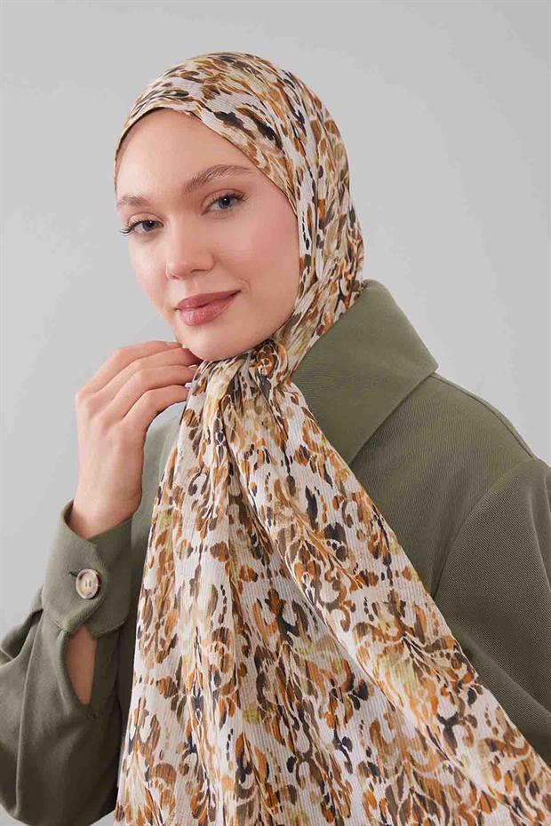 Hardal Batik Desen Pamuk Şal