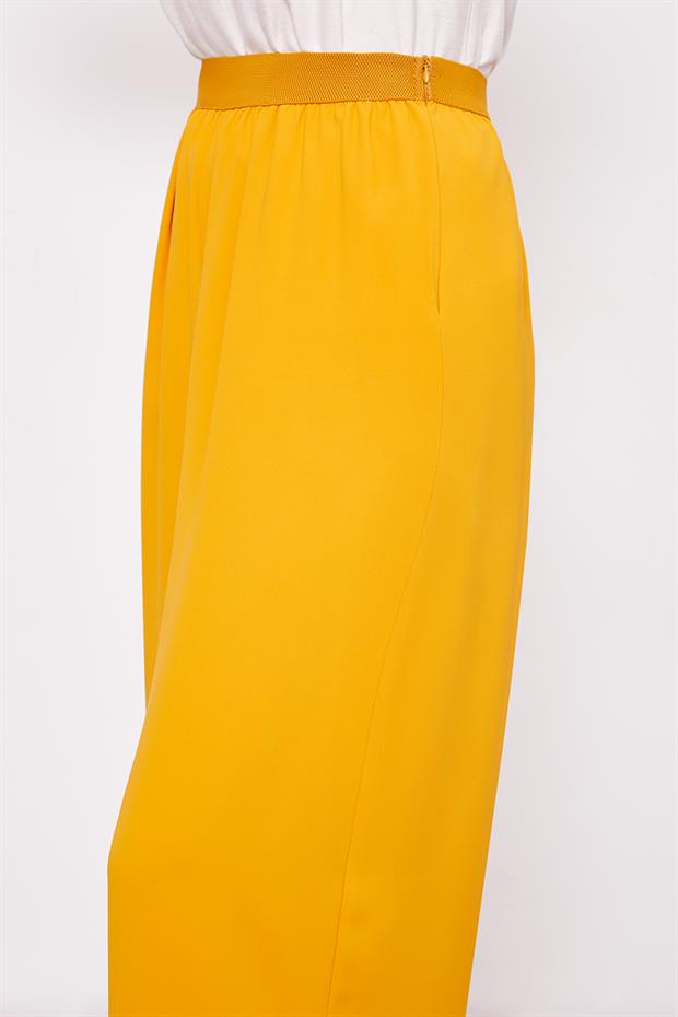 Hardal Bol Paça Beli Lastik Pantolon