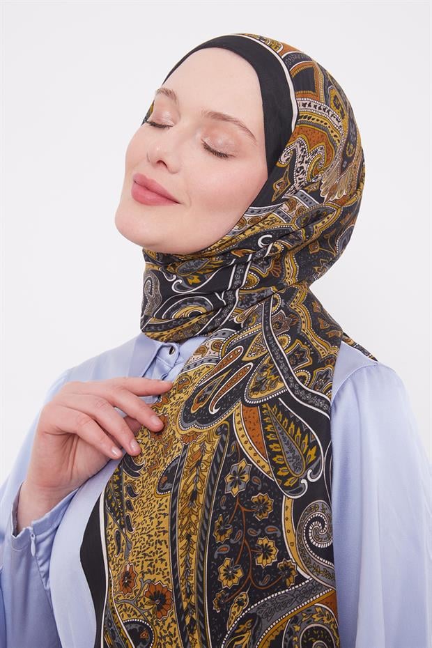 Hardal Etnik Desen Royal Şal