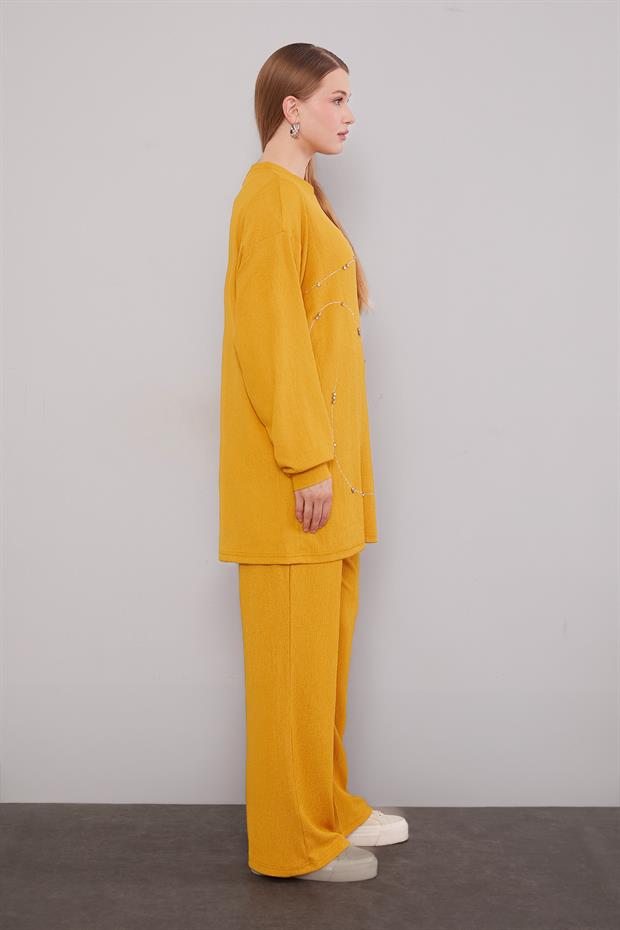 Hardal Şerit Taş Detaylı İkili Takım