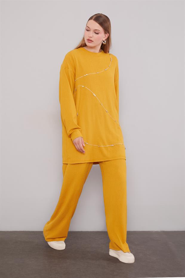 Hardal Şerit Taş Detaylı İkili Takım