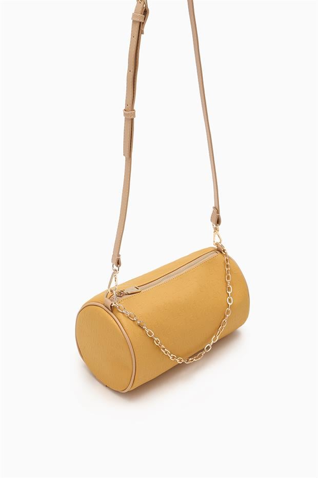 Hardal Baskılı Silindir Model El Çantası