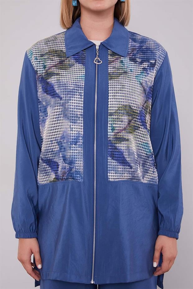 İndigo File Baskılı İkili Takım