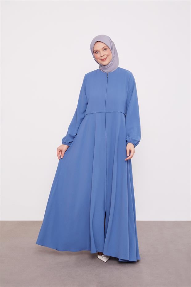İndigo Geniş Etekli Ferace