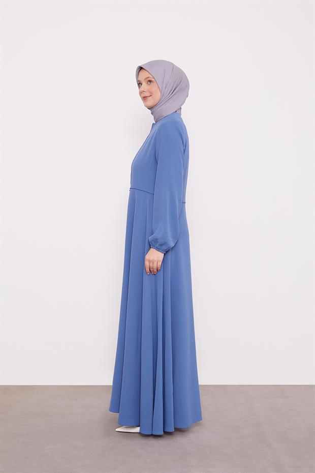 İndigo Geniş Etekli Ferace