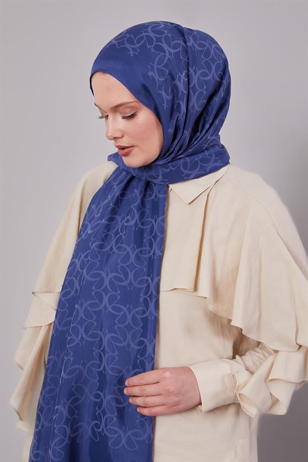 İndigo Geometrik Desen Grazia Şal
