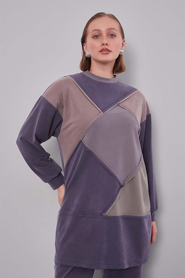 İndigo Geometrik Model İkili Takım