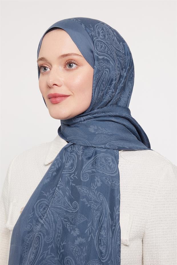 İndigo Hint Desen Grazia Şal