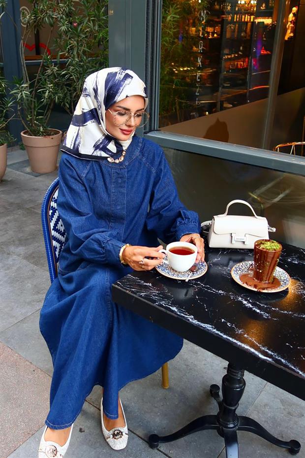 İndigo Kot Etekli Takım