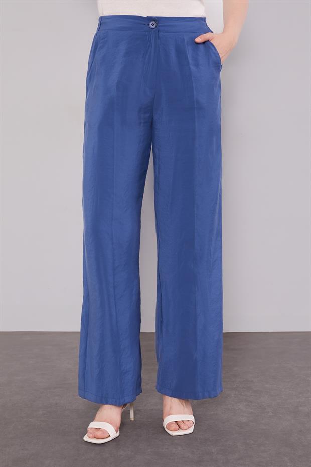 İndigo Kuşak Detay Yelekli İkili Takım