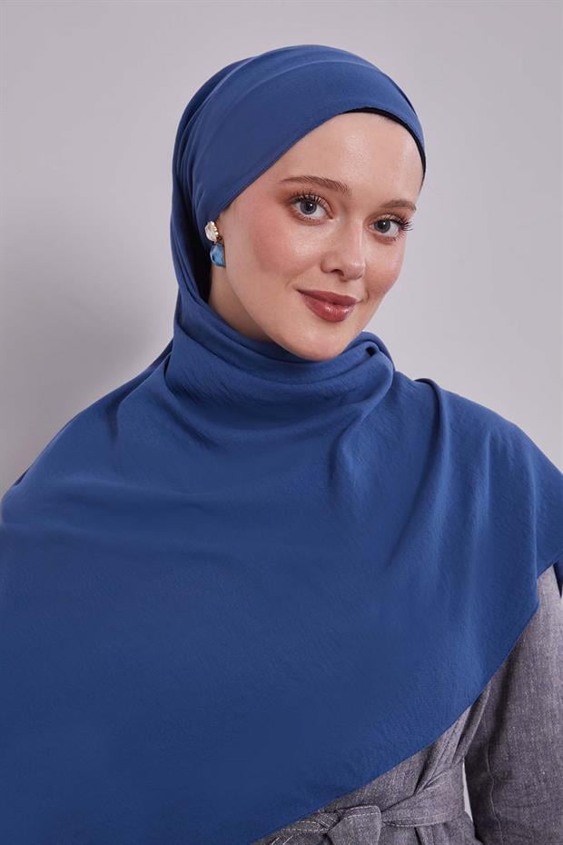 İndigo Pamuklu Cazz Kare Eşarp