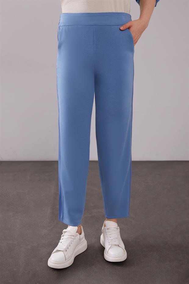 İndigo Parıltılı Şerit Detay İkili Takım