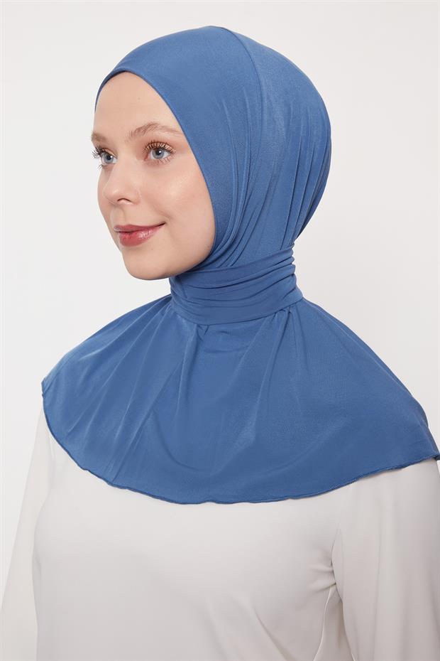 İndigo Pratik Spor Çıtçıt Şal Bone