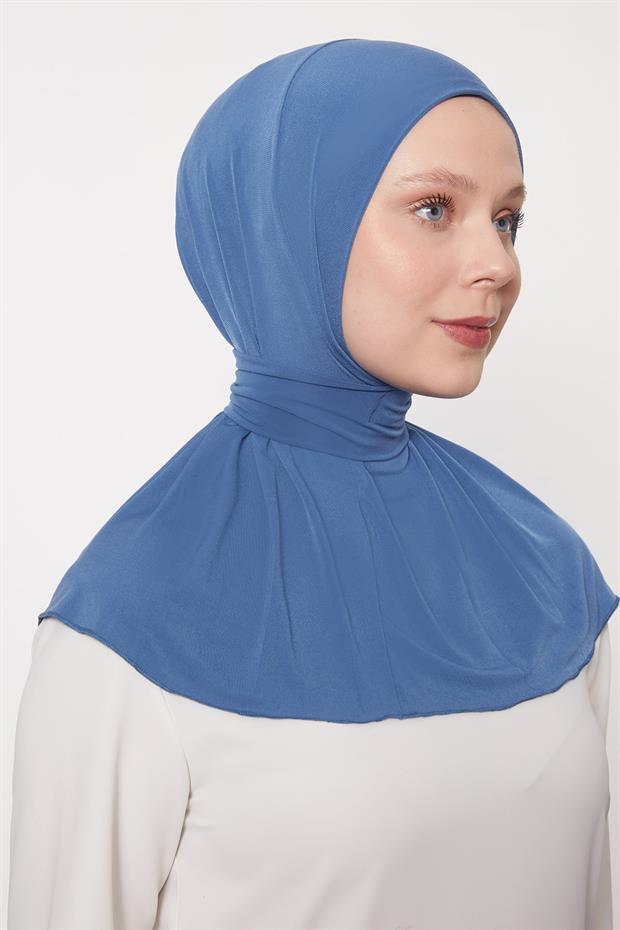 İndigo Pratik Spor Çıtçıt Şal Bone