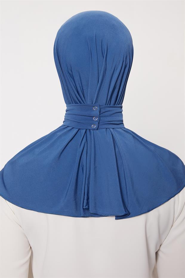 İndigo Pratik Spor Çıtçıt Şal Bone