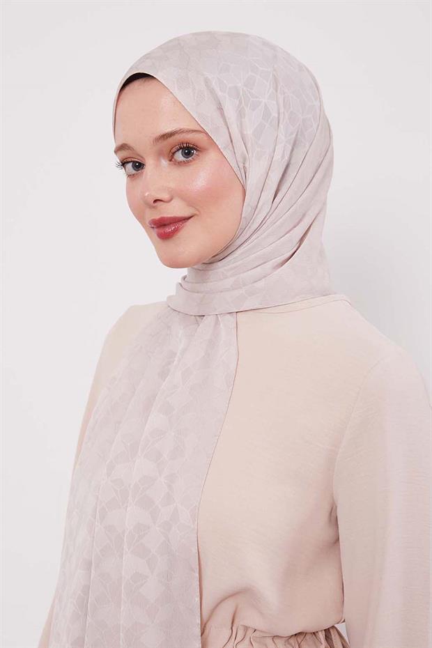 Koyu Bej Kristal Desen Jakar Capri Şal