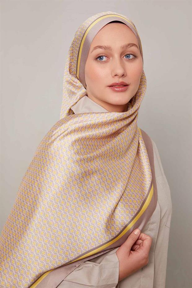 Koyu Vizon Halkalı Benek Desen Angel Şal