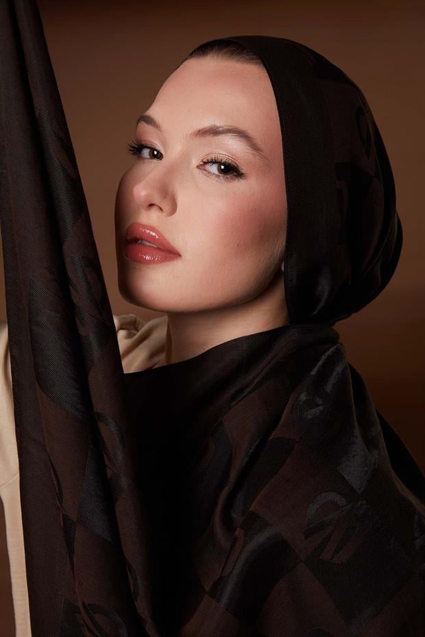 K.Kahve Kare LVD Baskılı Naia Jakar Şal