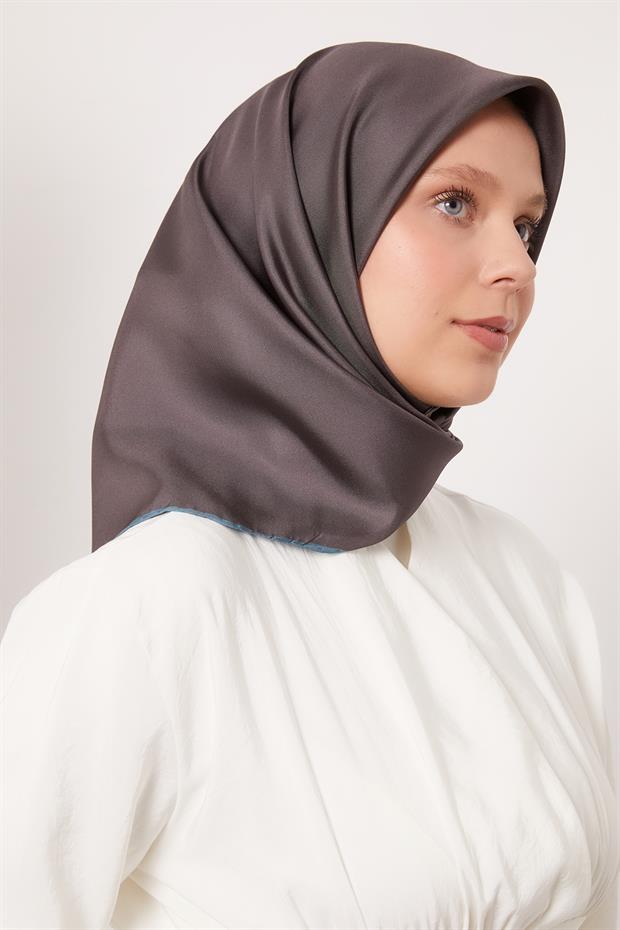 Koyu Zümrüt Çift Taraflı Twill İpek Eşarp