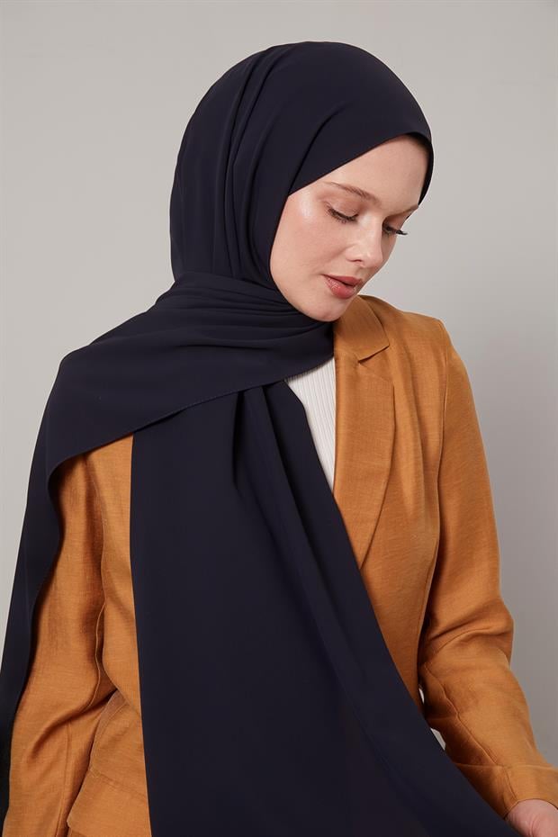 K.Lacivert Düz Trend Şal