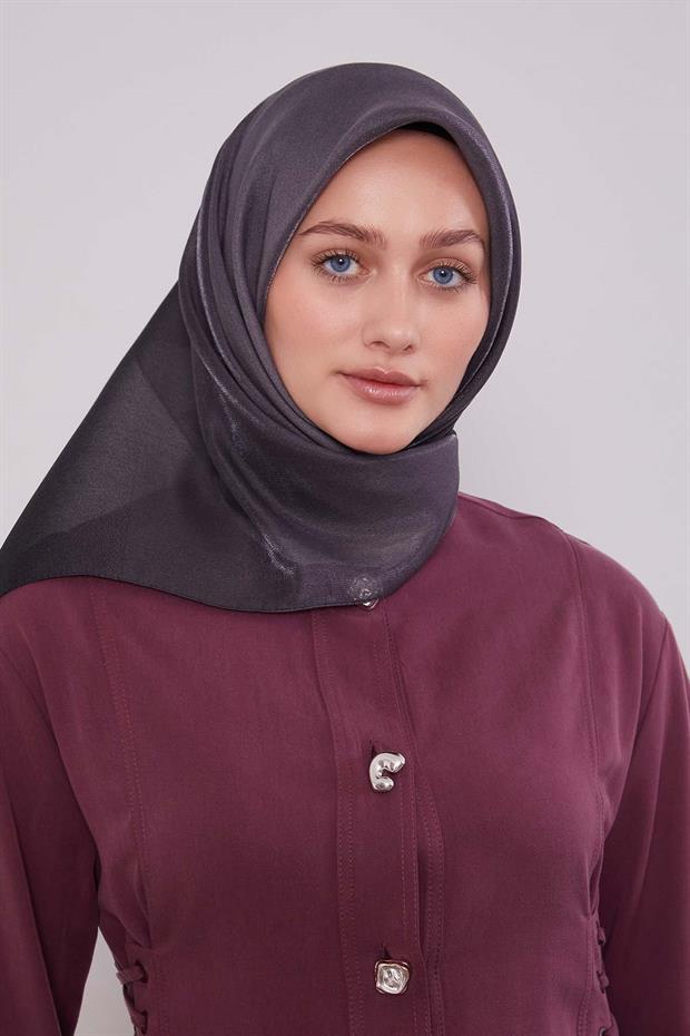 K.Gri Çift Renk Kehribar Eşarp