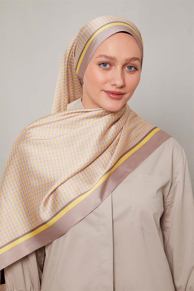 Koyu Vizon Halkalı Benek Desen Angel Şal