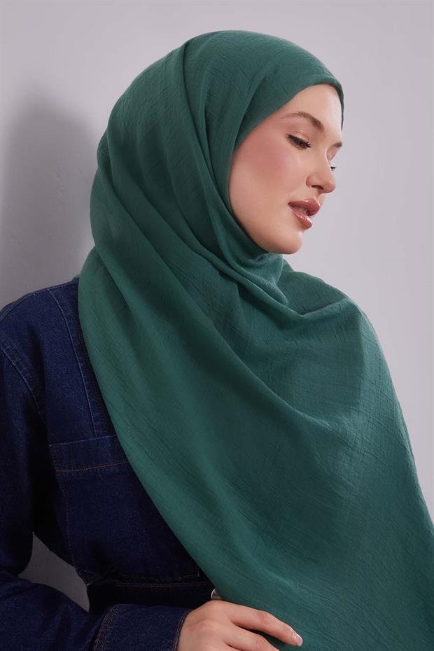 Koyu Yeşil Düz Hawai Şal