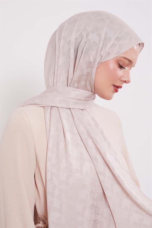 Koyu Bej Kristal Desen Jakar Capri Şal