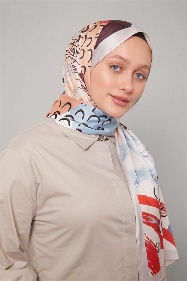 Koyu Vizon Fırçalı Desen Twill Şal