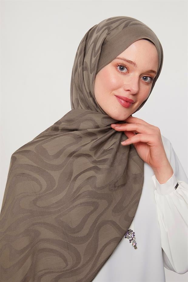 Koyu Vizon Soyut Desen Grazia Şal