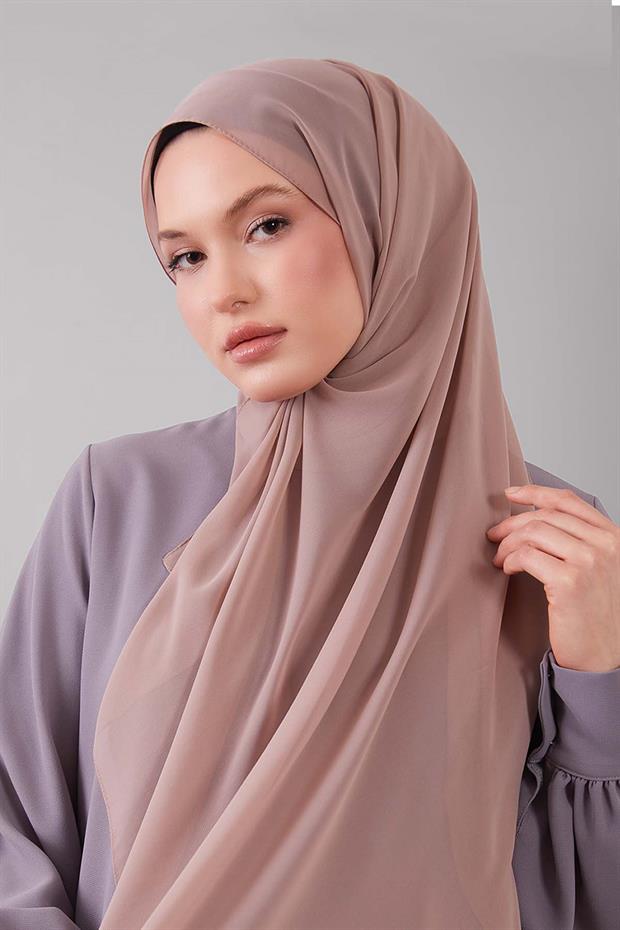 Koyu Vizon Lux Şifon Şal